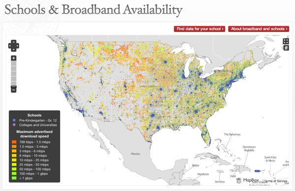 FCC K-12 Broadband Map
